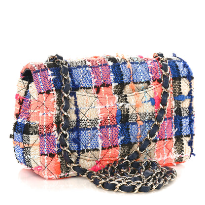 Chanel Tweed Quilted Mini Rectangular Flap Blue Orange Yellow 3 of 9