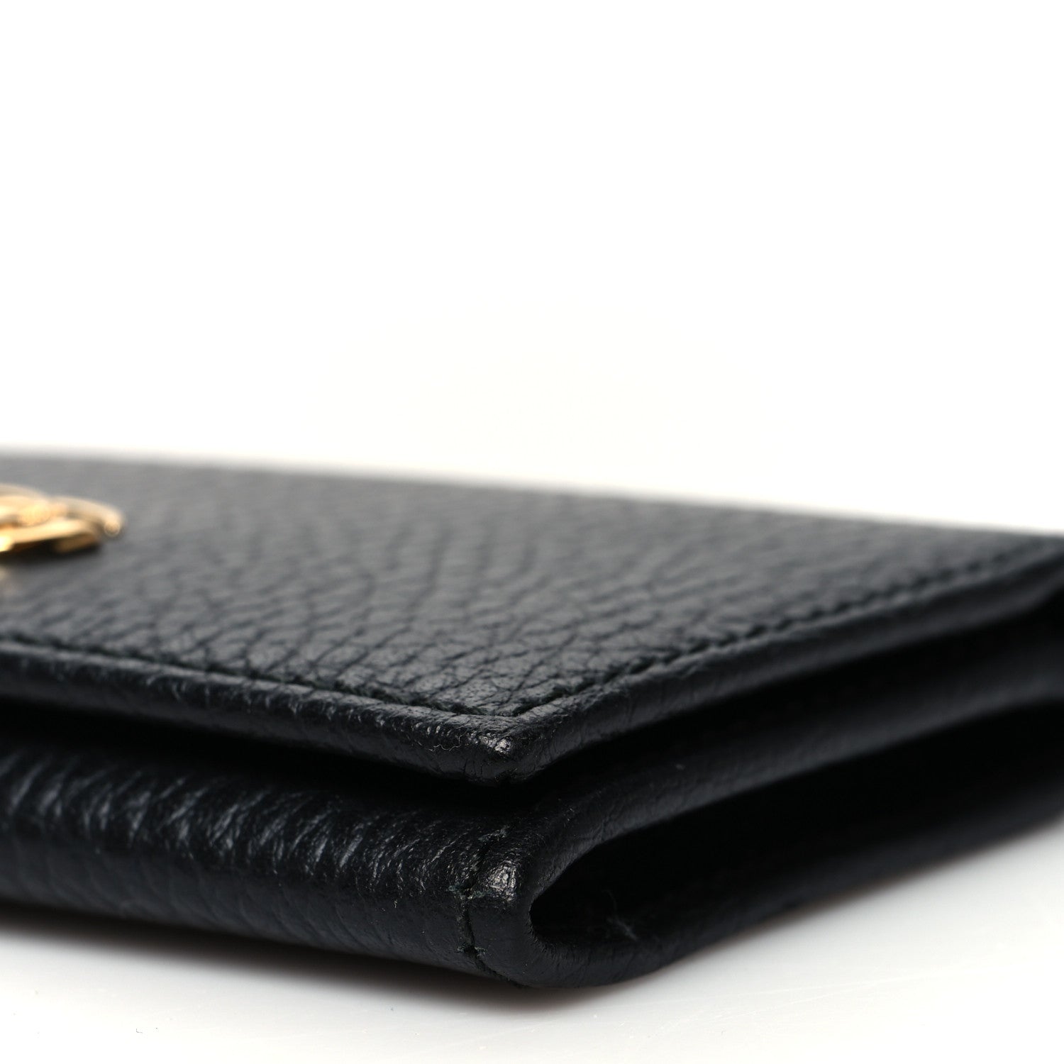 Gucci Pebbled Calfskin GG Marmont Card Case Black 10 of 11