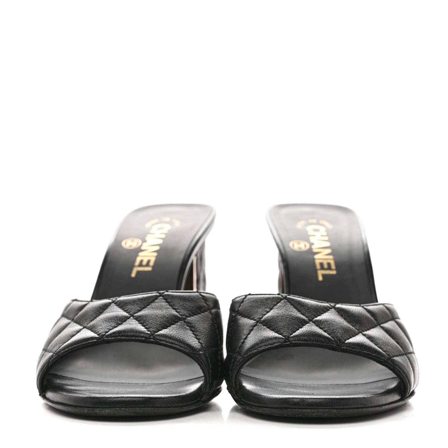 Chanel Lambskin Quilted CC Mules 38 Black 3 of 9
