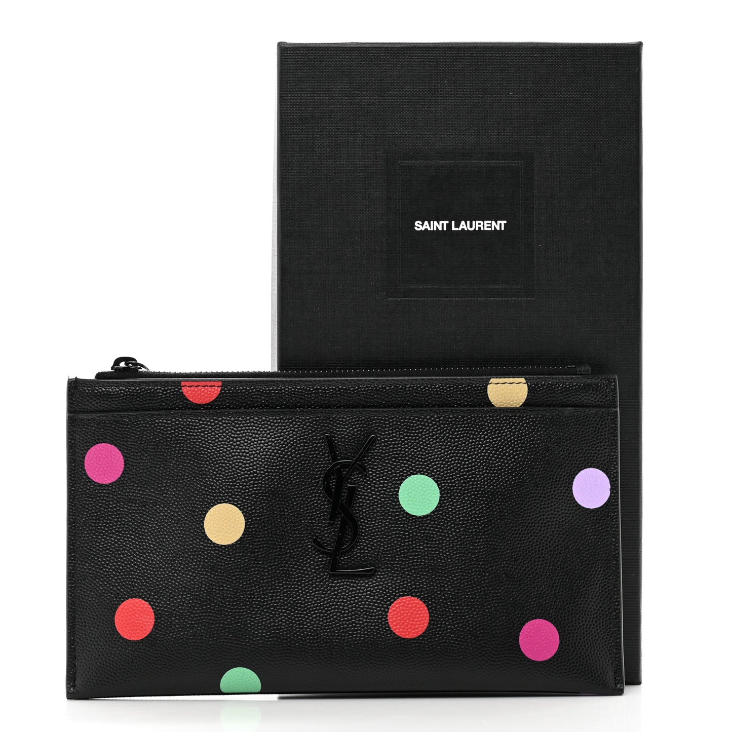 Grain De Poudre Polka-Dog Monogram Bill Pouch Black