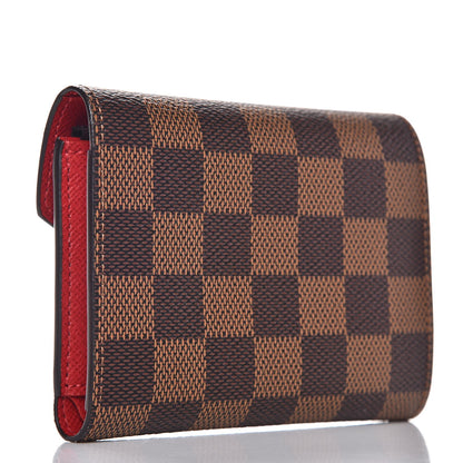 Louis Vuitton Damier Ebene Victorine Wallet Red 3 of 8