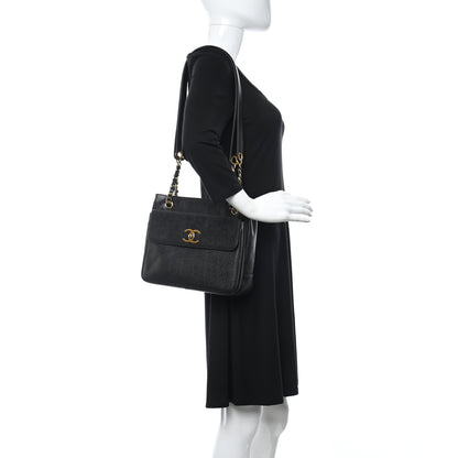 Chanel Caviar Flap Shoulder Bag Black 2 of 12