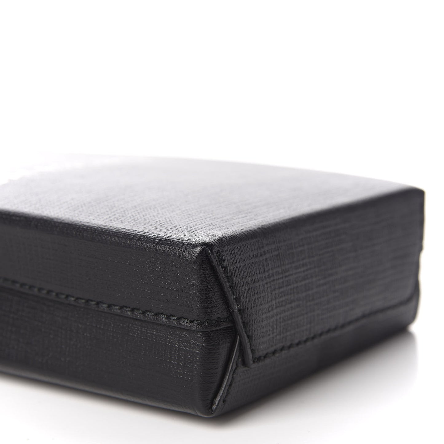 Squared Calfskin Logo Shopping Phone Holder Bag Black