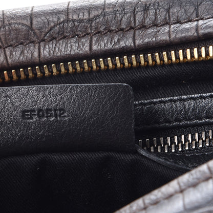 Givenchy Nubuck Crocodile Embossed Medium Pandora Dark Grey 6 of 10