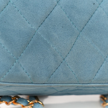 Chanel Suede Quilted Shoulder Bag Light Blue 18 of 20
