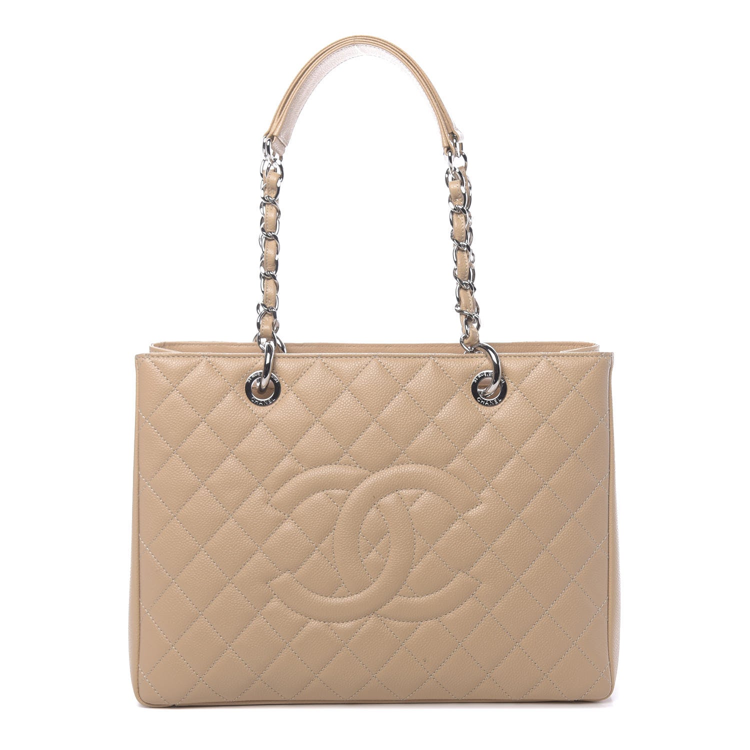 Chanel Caviar Quilted Grand Shopping Tote GST Beige Clair 1 of 12