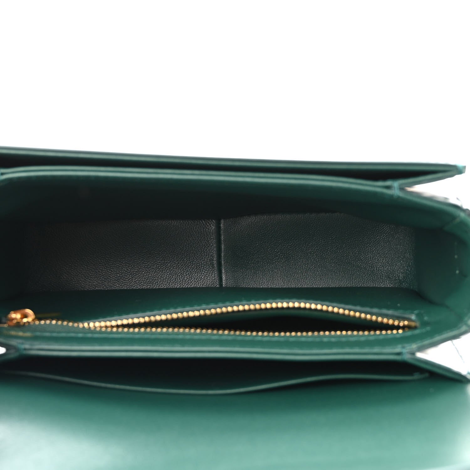 Celine Shiny Calfskin Teen Cuir Triomphe Pine Green 5 of 11