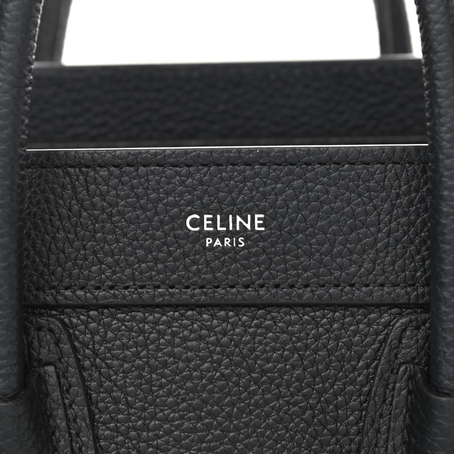 Celine Drummed Calfskin Nano Luggage Black 6 of 10