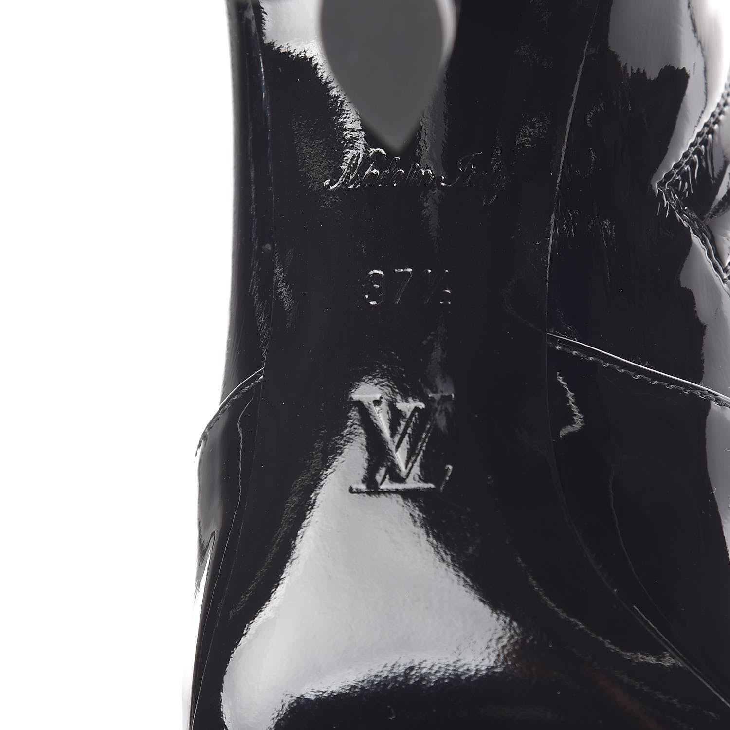 Louis Vuitton Patent Silhouette Ankle Boots 37.5 Black 6 of 7