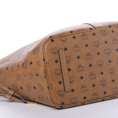 MCM Visetos Large Liz Reversible Shopper Tote Cognac 13 of 16