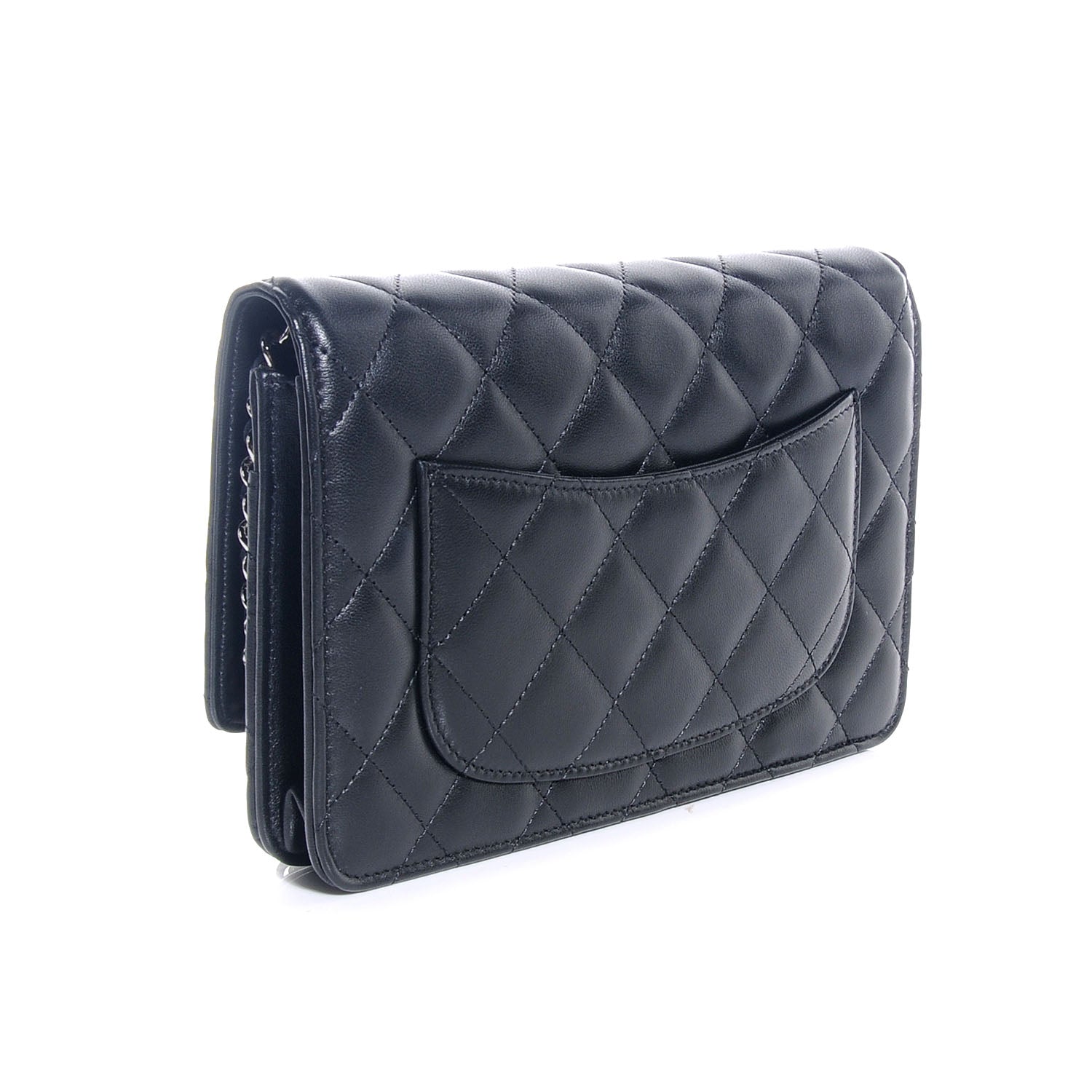 Chanel Lambskin Quilted Wallet On Chain Black 2 of 9