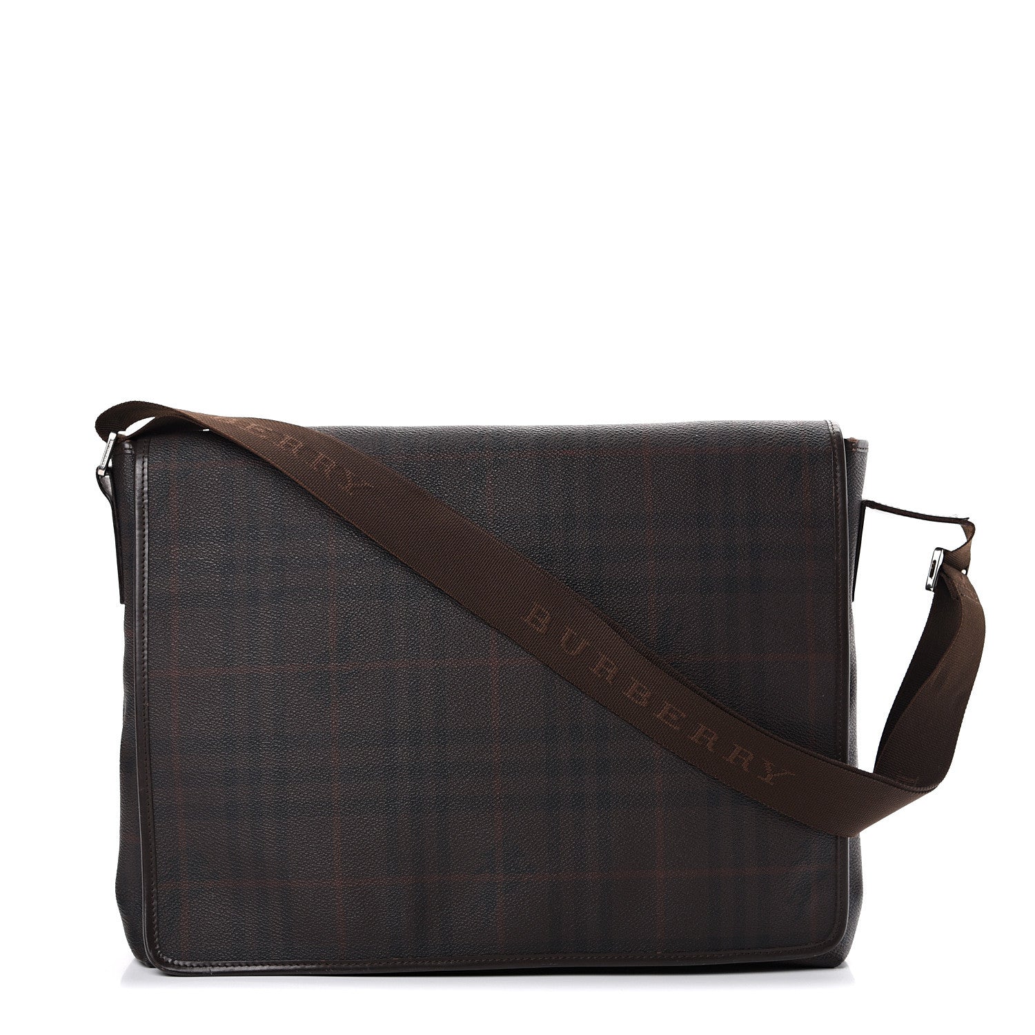 Burberry Smoked Haymarket Check Messenger Bag Brown 1 of 16