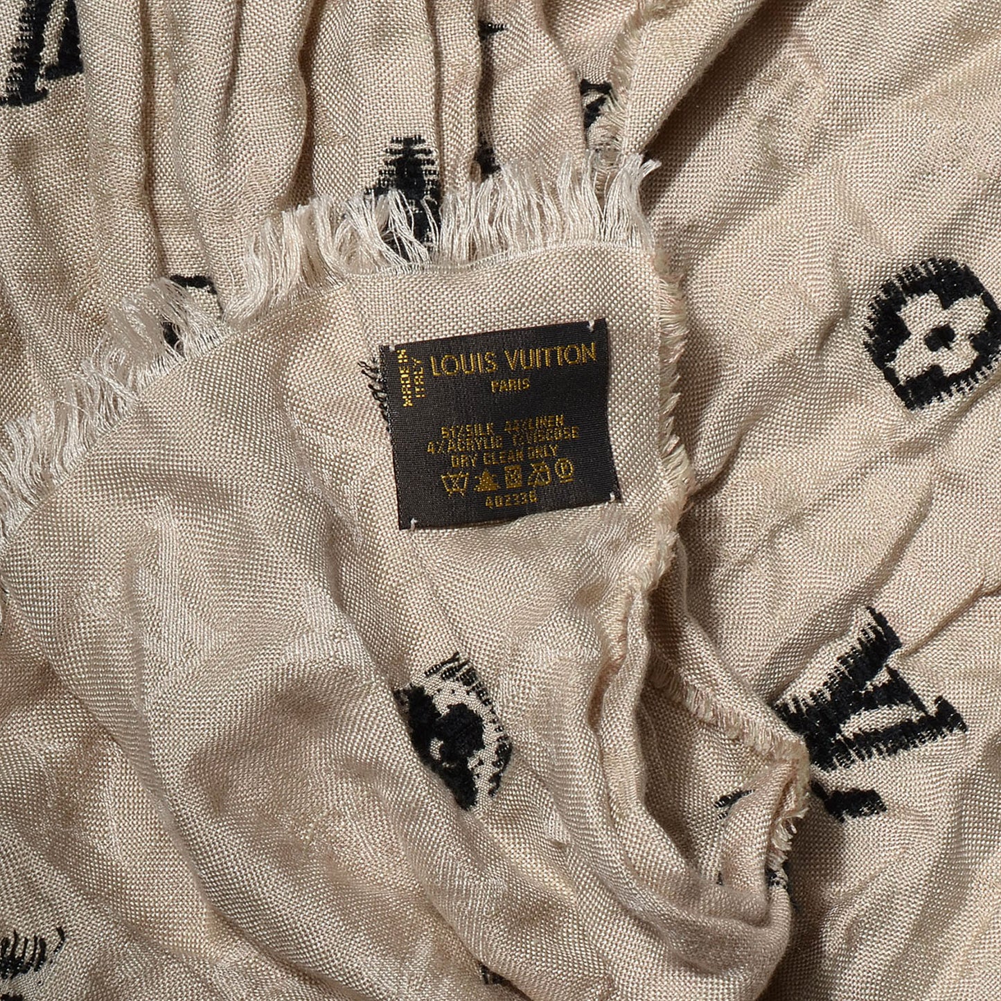 Monogram Silk Linen Cheche Bohemian Scarf