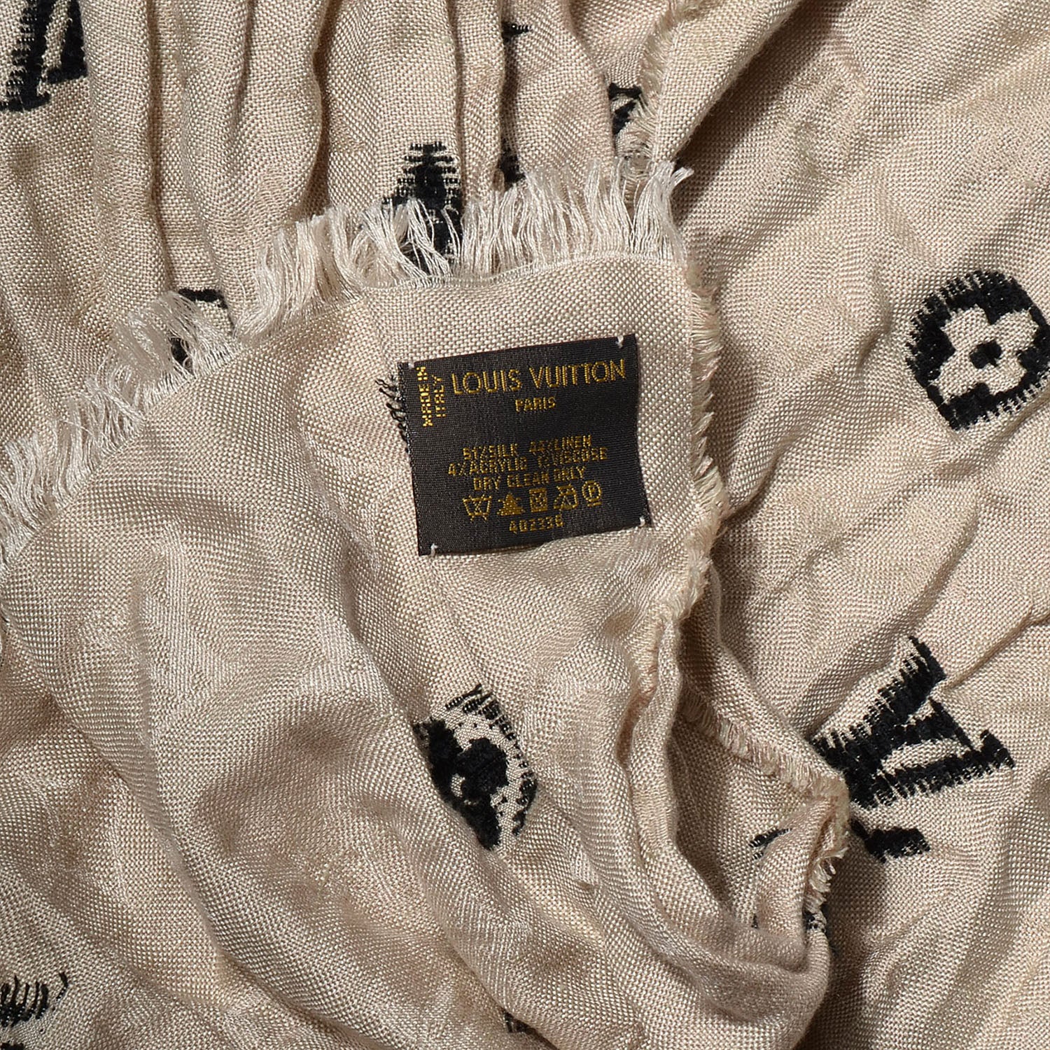 Louis Vuitton Monogram Silk Linen Cheche Bohemian Scarf 5 of 5