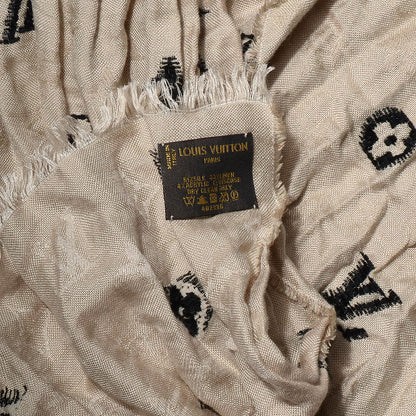 Louis Vuitton Monogram Silk Linen Cheche Bohemian Scarf 5 of 5