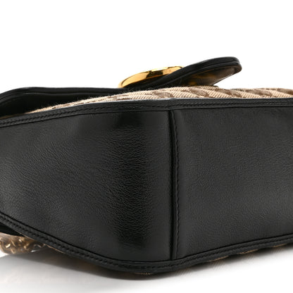 Gucci Monogram Azalea Calfskin Matelasse Diagonal Mini GG Marmont Top Handle Shoulder Bag Beige Ebony Black 10 of 11