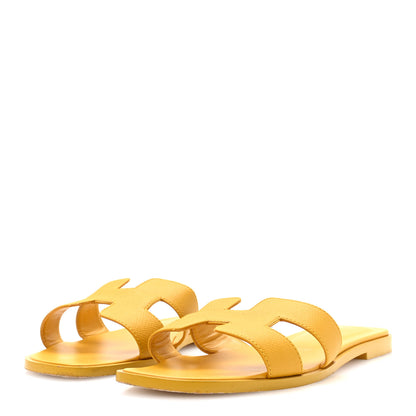Hermes Epsom Oran Sandals 39 Jaune Sable 4 of 9