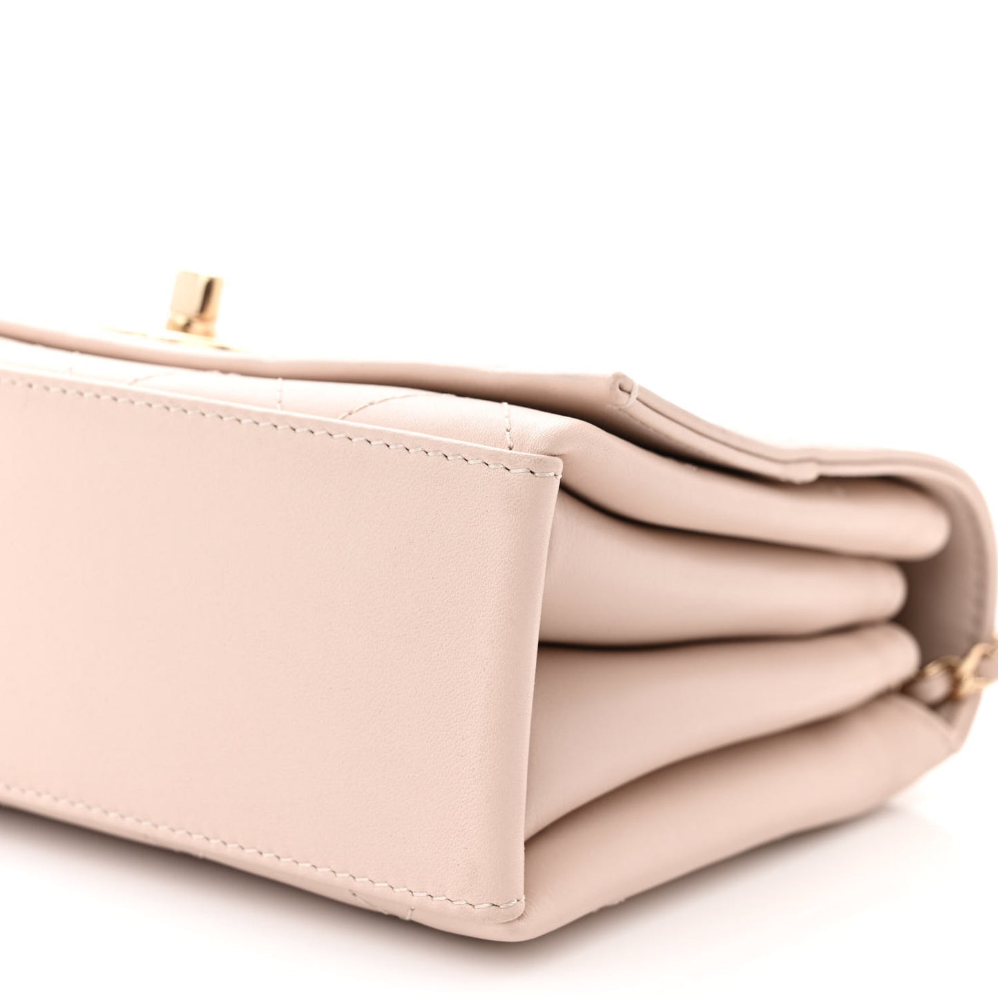 Calfskin Stitched Small Flap Light Beige