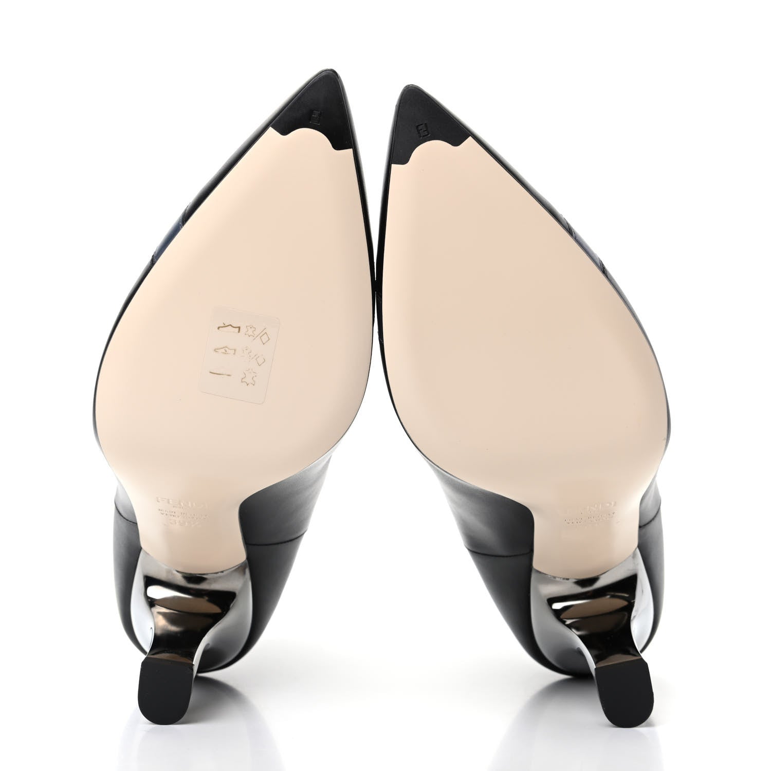 Fendi Vitello Colibri 85mm Ankle Booties 39.5 Black Antracite 6 of 10