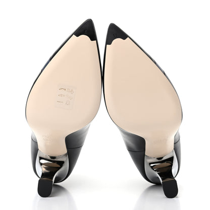 Fendi Vitello Colibri 85mm Ankle Booties 39.5 Black Antracite 6 of 10