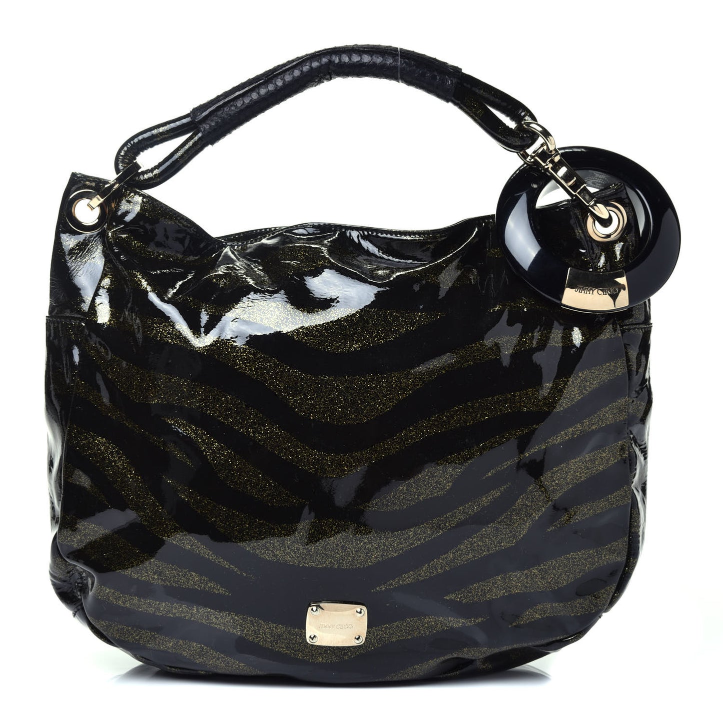 Patent Zebra Print Sky Hobo Black