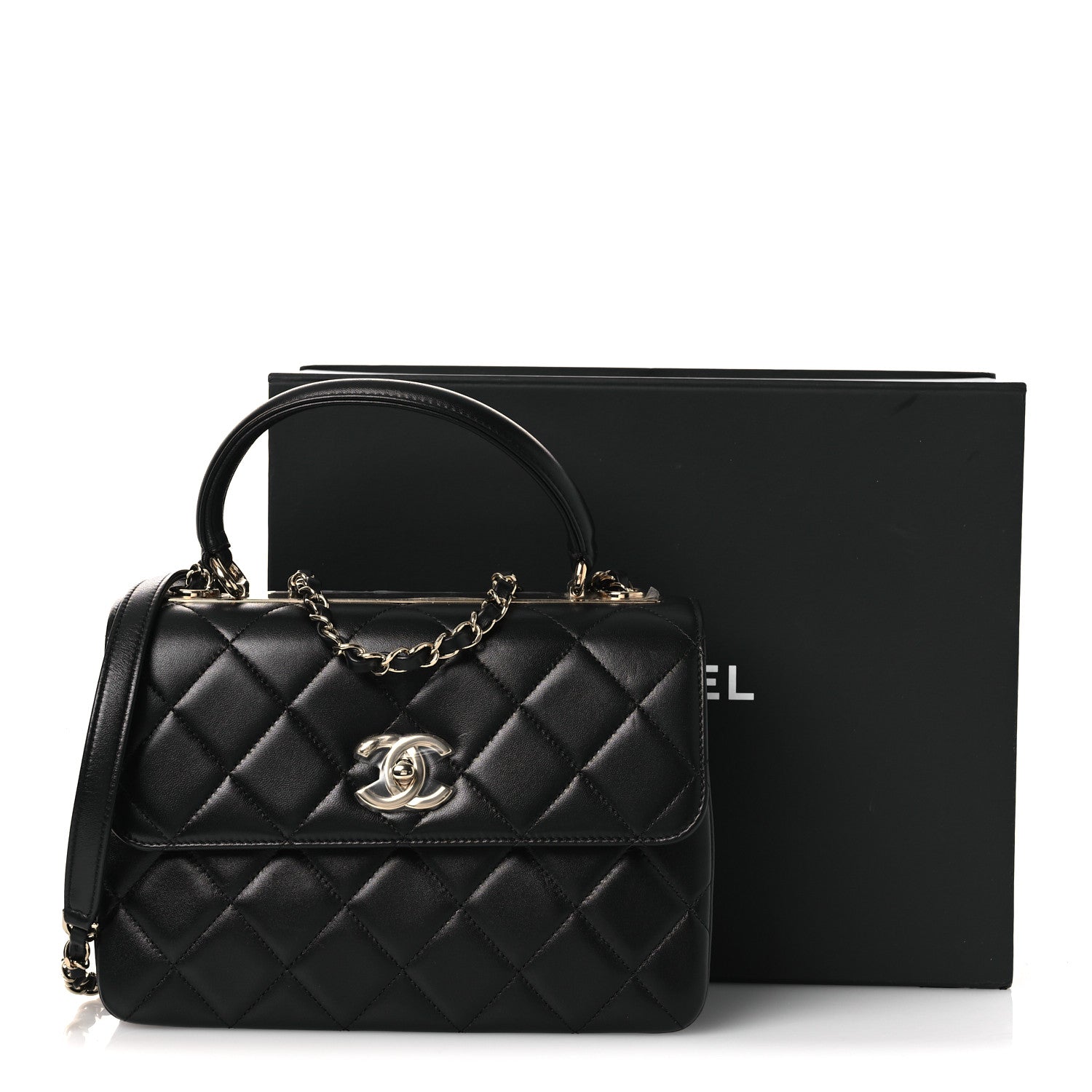 Chanel Lambskin Quilted Small Trendy CC Dual Handle Flap Bag Black 18 of 18