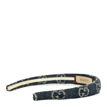 Gucci Denim Monogram Headband 3 of 5