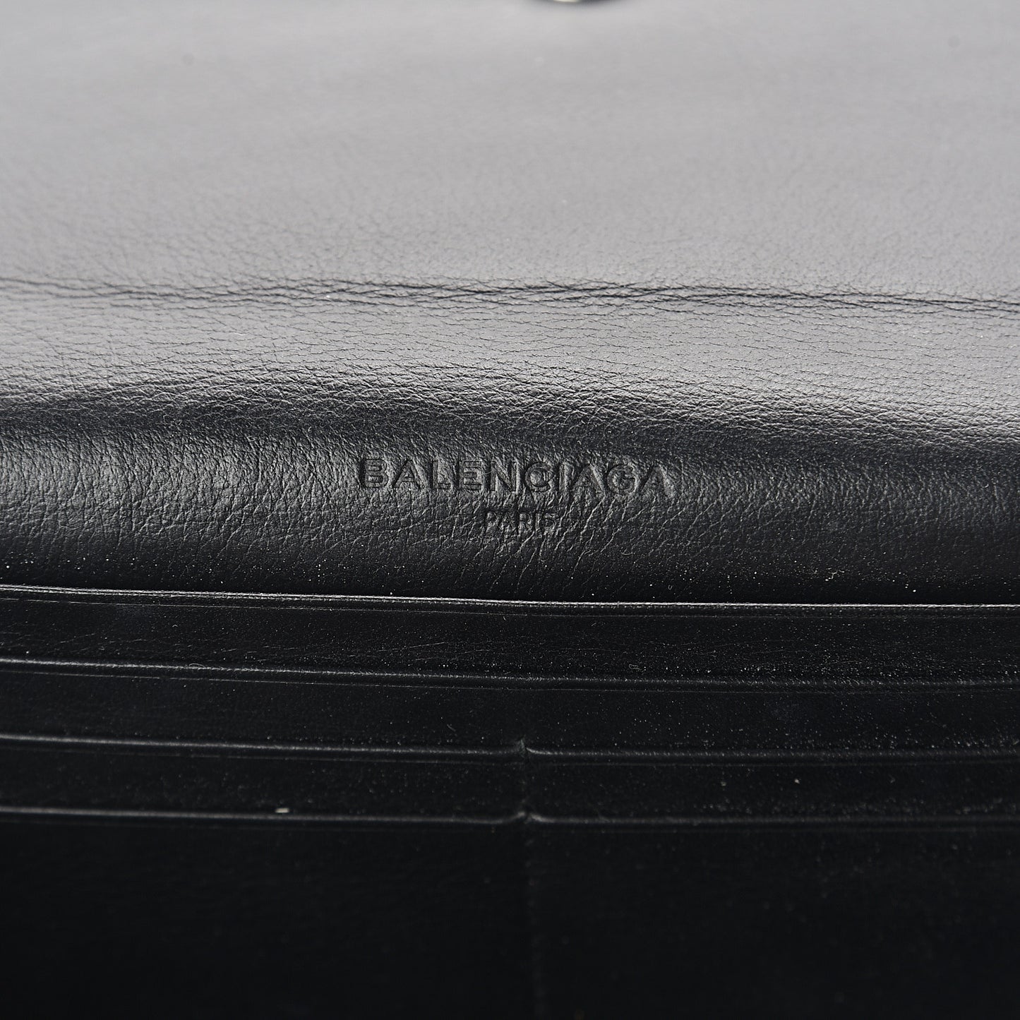 Calfskin Papier Platre Money Wallet Black