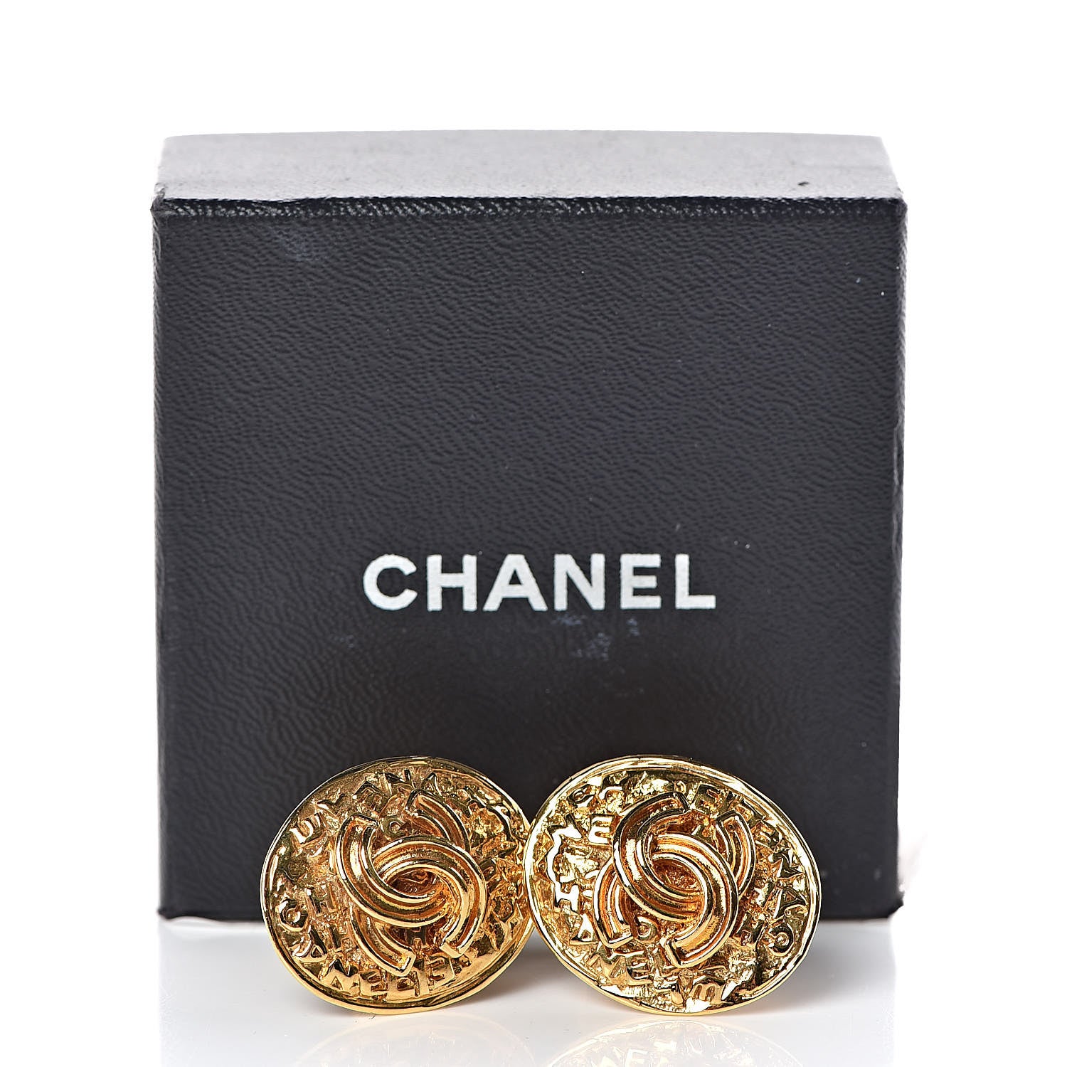 Chanel Oval CC Clip On Earrings Gold 5 of 5