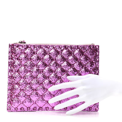 Valentino Garavani Glitter Rockstud Spike Zip Pouch Water Lilac 2 of 7