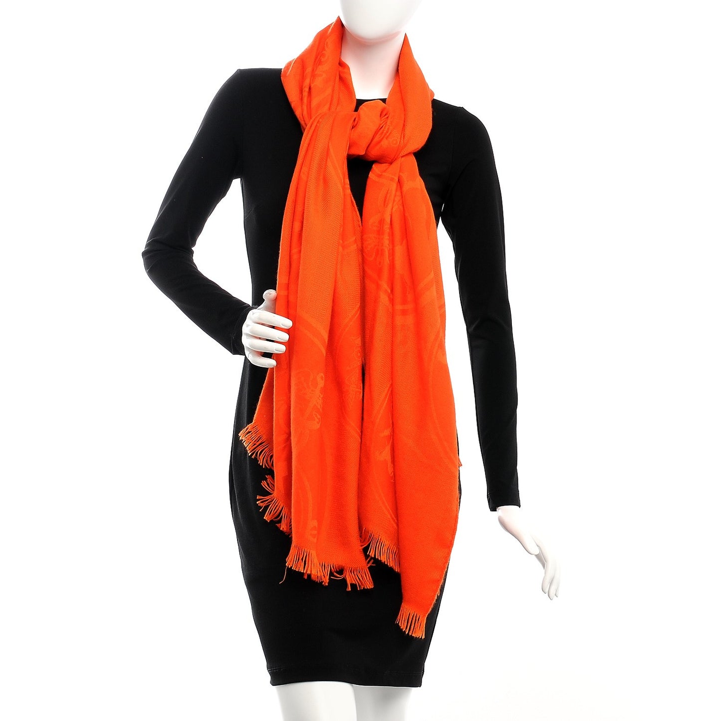 Cashmere Silk New Libris Stole Orange Vif