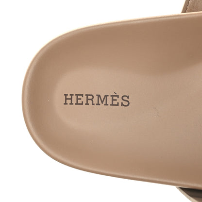 Hermes Suede Goatskin Womens Chypre Sandals 40 Beige Argile 8 of 10
