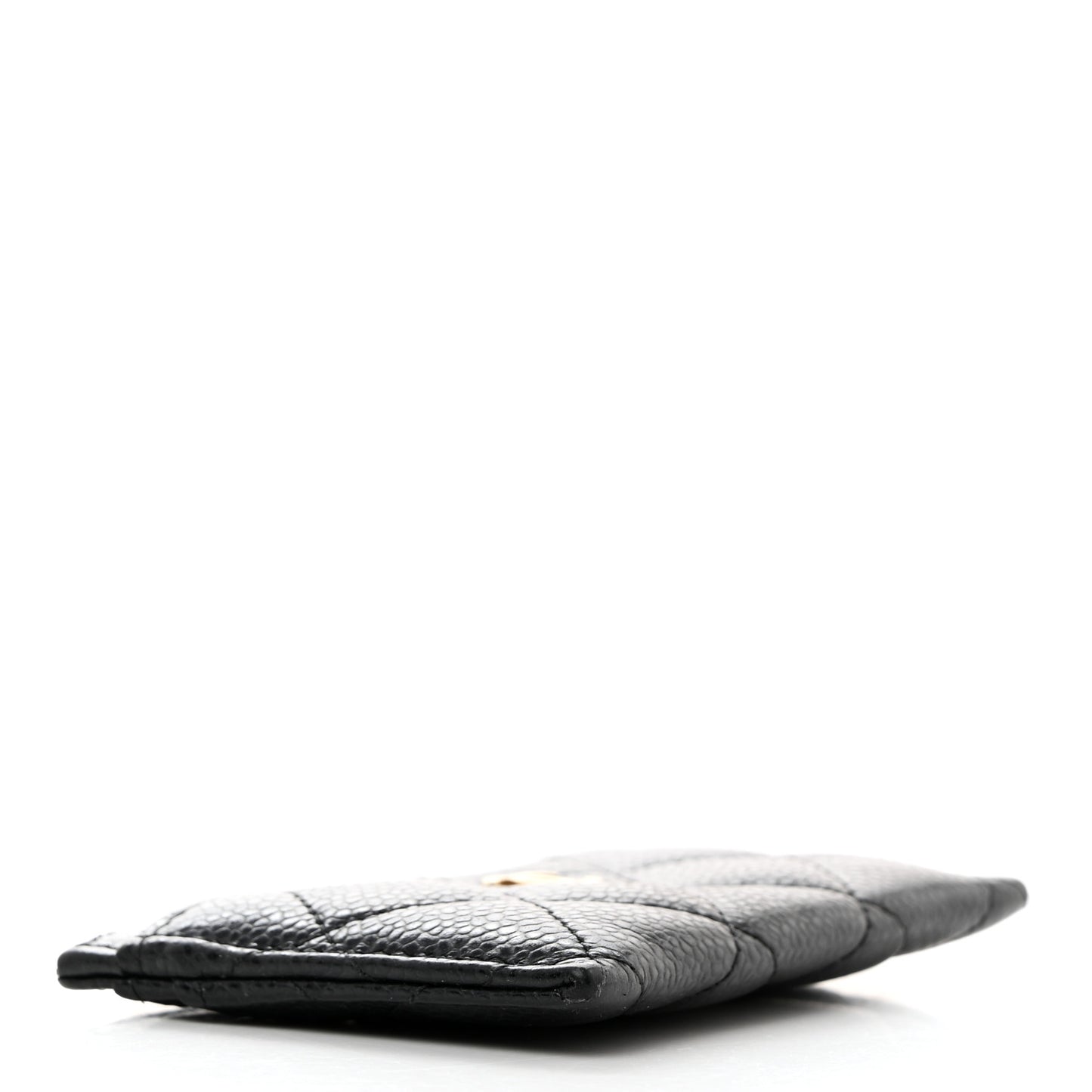 Caviar Quilted Card Holder Black