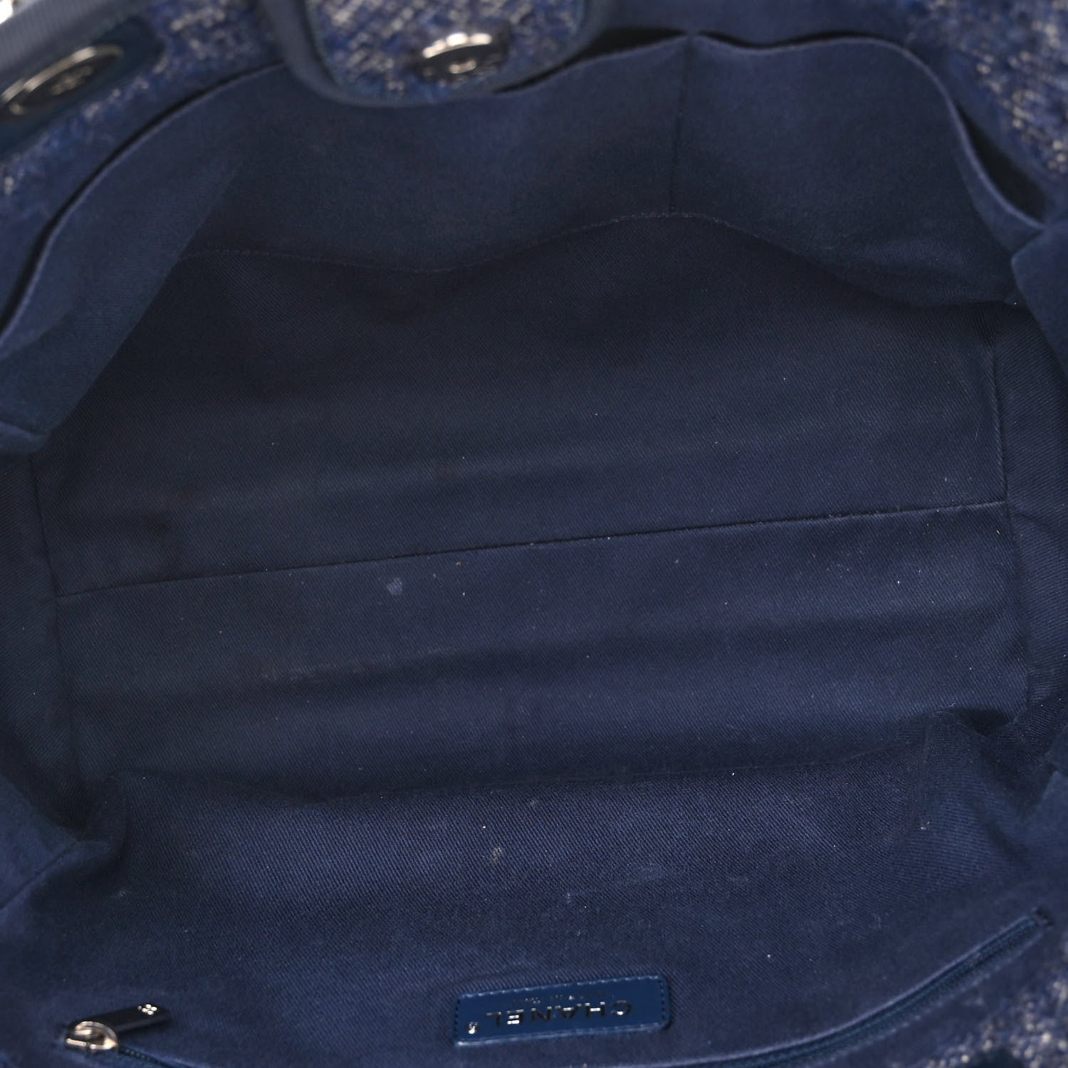 Chanel Mixed Fibers Calfskin Small Deauville Tote Blue 5 of 9