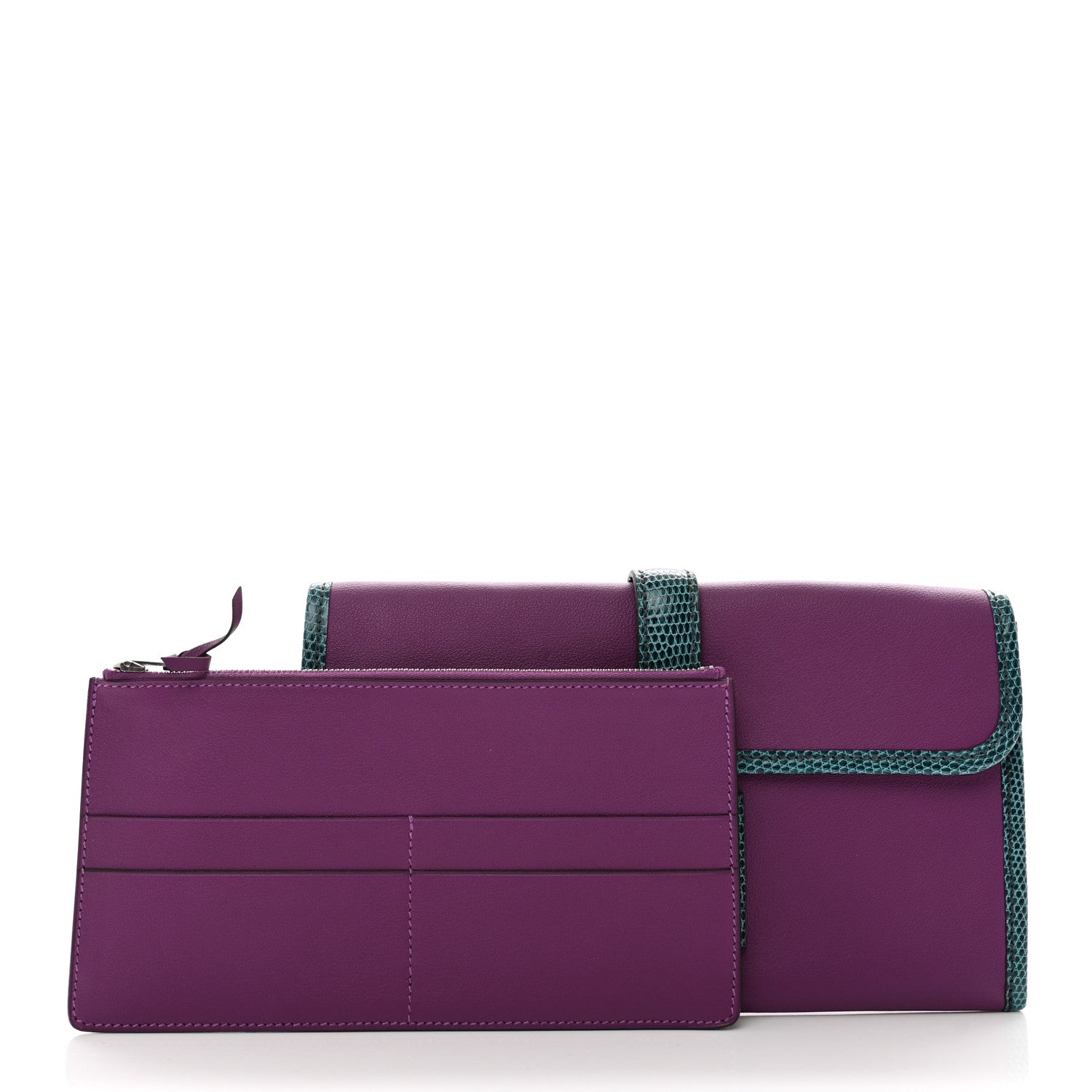 Hermes Swift Lizard Niloticus Jige Duo Anemone Bleu Petrole 3 of 8