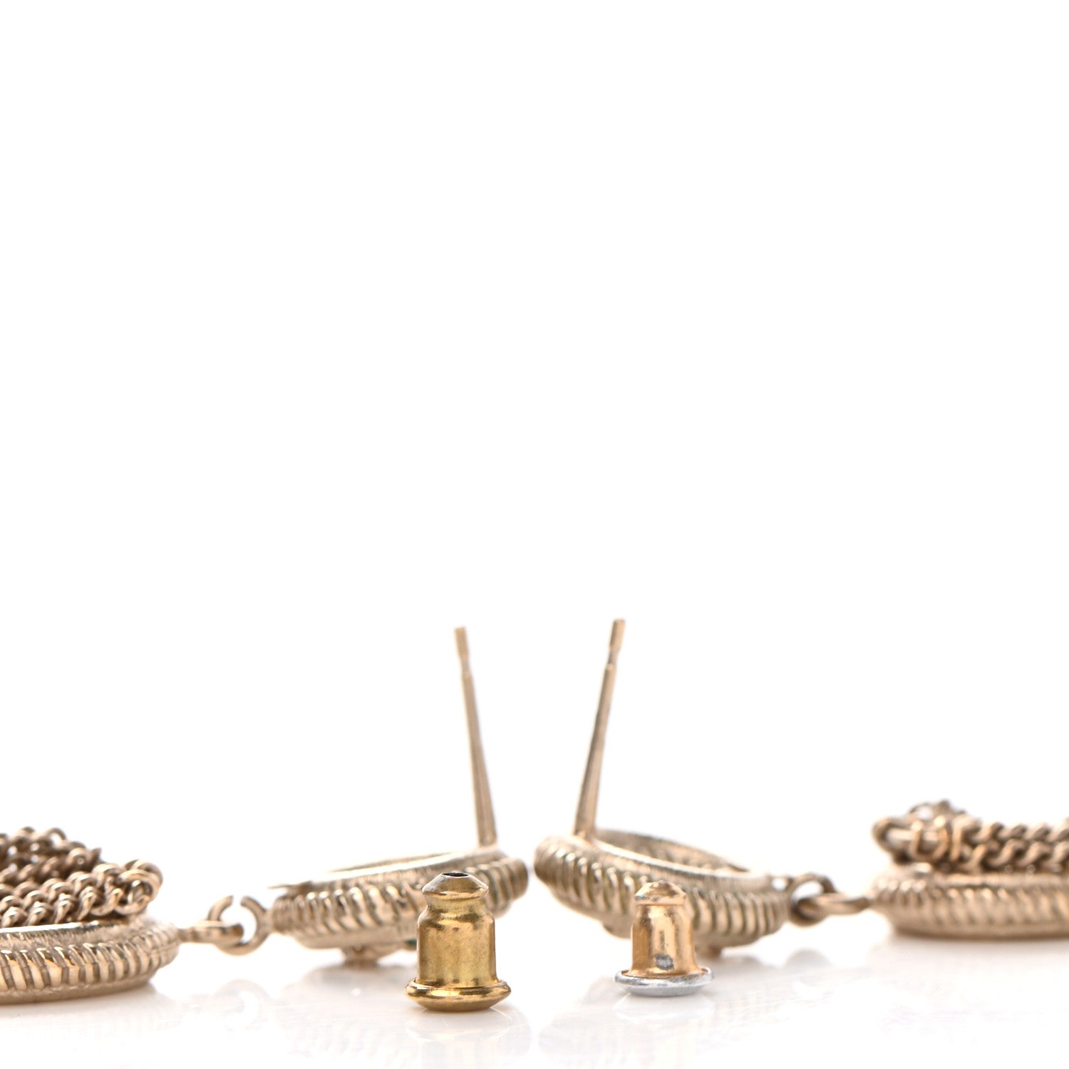 Chanel Chain CC Drop Earrings Gold 3 of 5