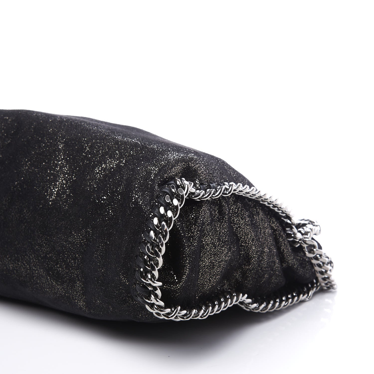 Stella McCartney Chamois Shiny Dotted Falabella Fold Over Tote Ruthenium 6 of 9