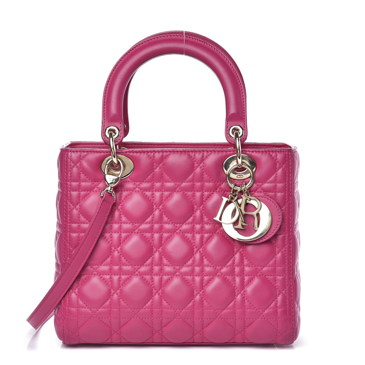 Lambskin Cannage Medium Lady Dior Pink