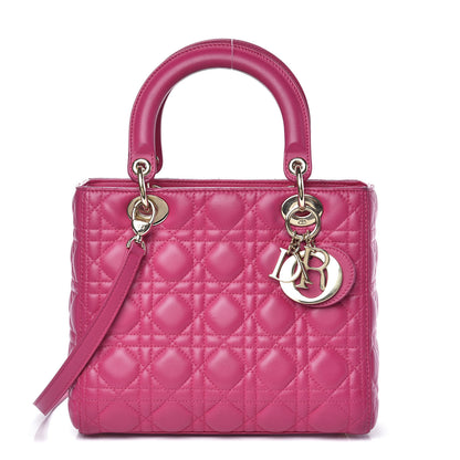 Christian Dior Lambskin Cannage Medium Lady Dior Pink 1 of 12