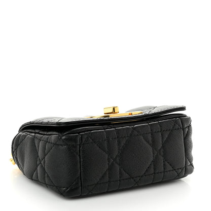 Christian Dior Supple Calfskin Cannage Micro Caro Bag Black 4 of 9