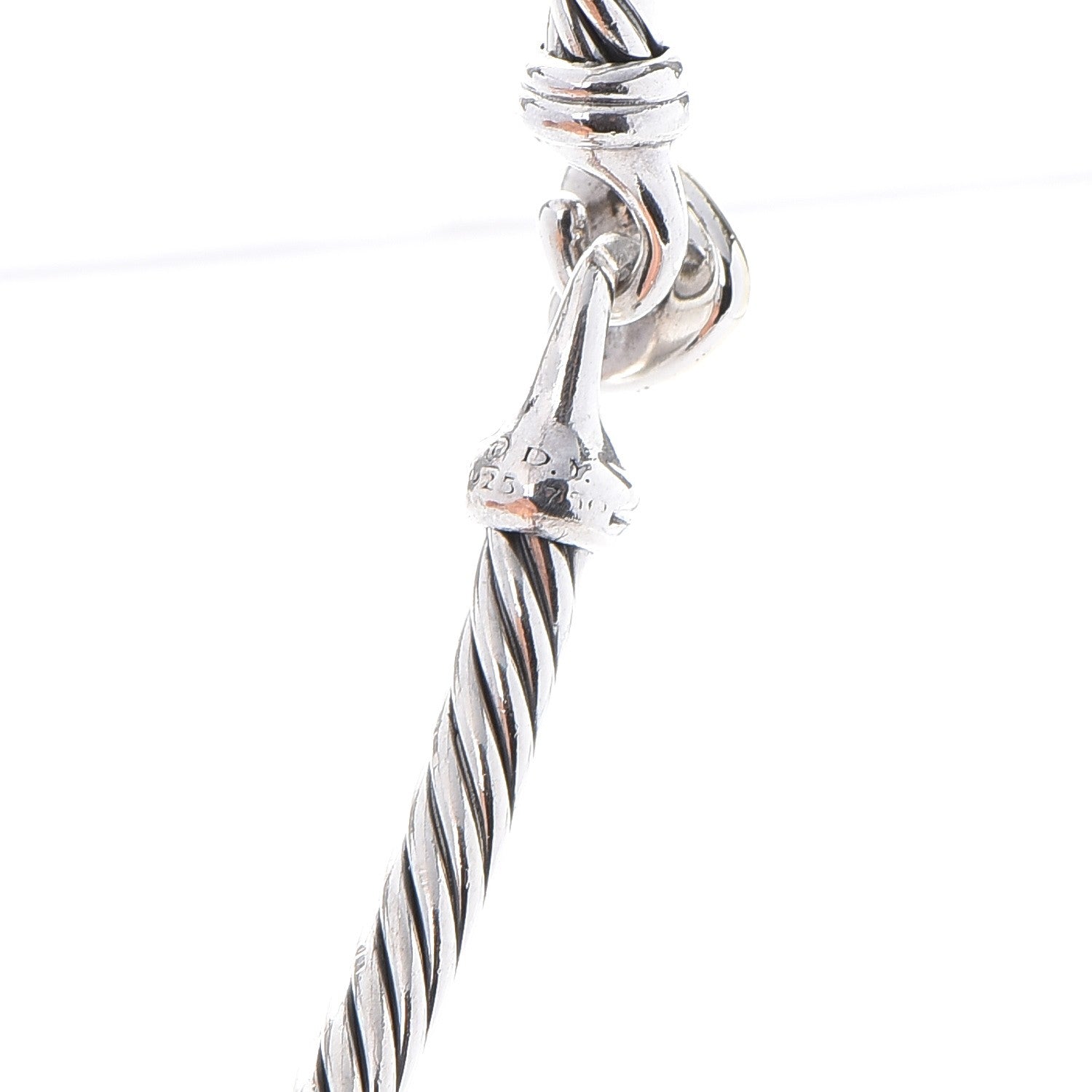 David Yurman Sterling Silver 18K Yellow Gold 3mm Cable Collectibles Heart Bracelet 4 of 4