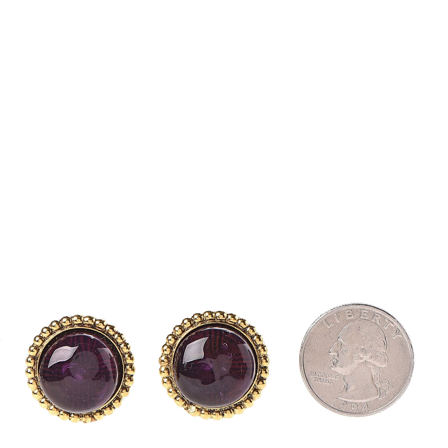 Chanel Gripoix Clip On Earrings Purple 2 of 4