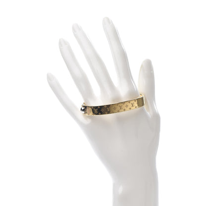 Louis Vuitton Brass Monogram Nanogram Cuff S Gold 2 of 4