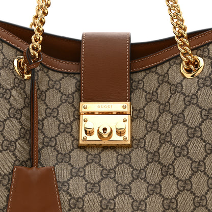 Gucci GG Supreme Monogram Medium Padlock Tote Beige Cuir 9 of 11
