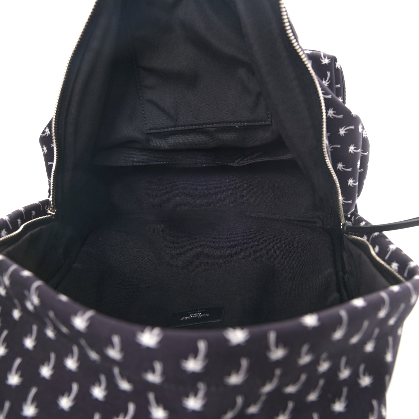 Canvas Palm Tree Print City Backpack Black White