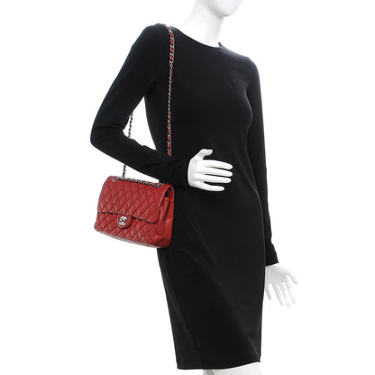 Chanel Caviar Quilted Medium Double Flap Red 2 of 17