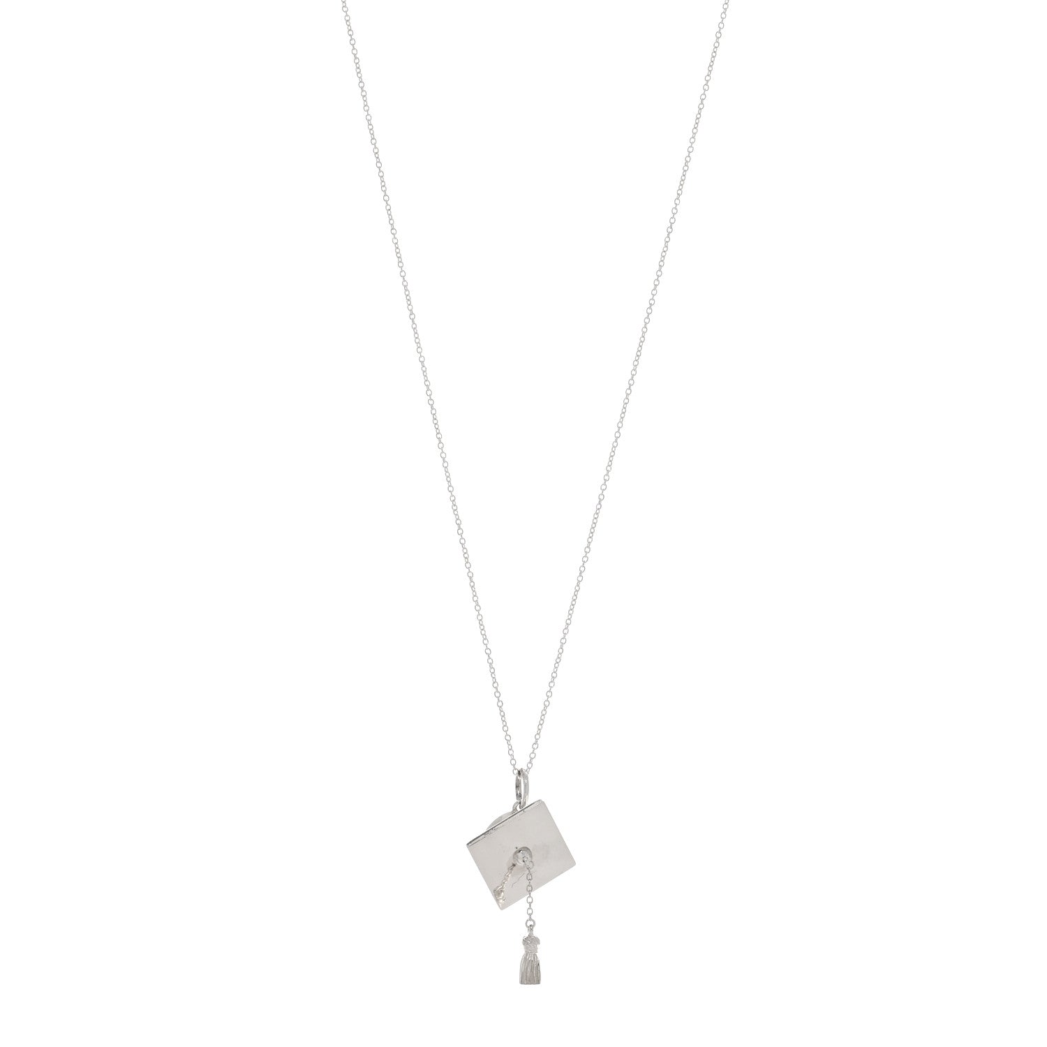 Tiffany Sterling Silver Graduation Cap Pendant Necklace 1 of 4