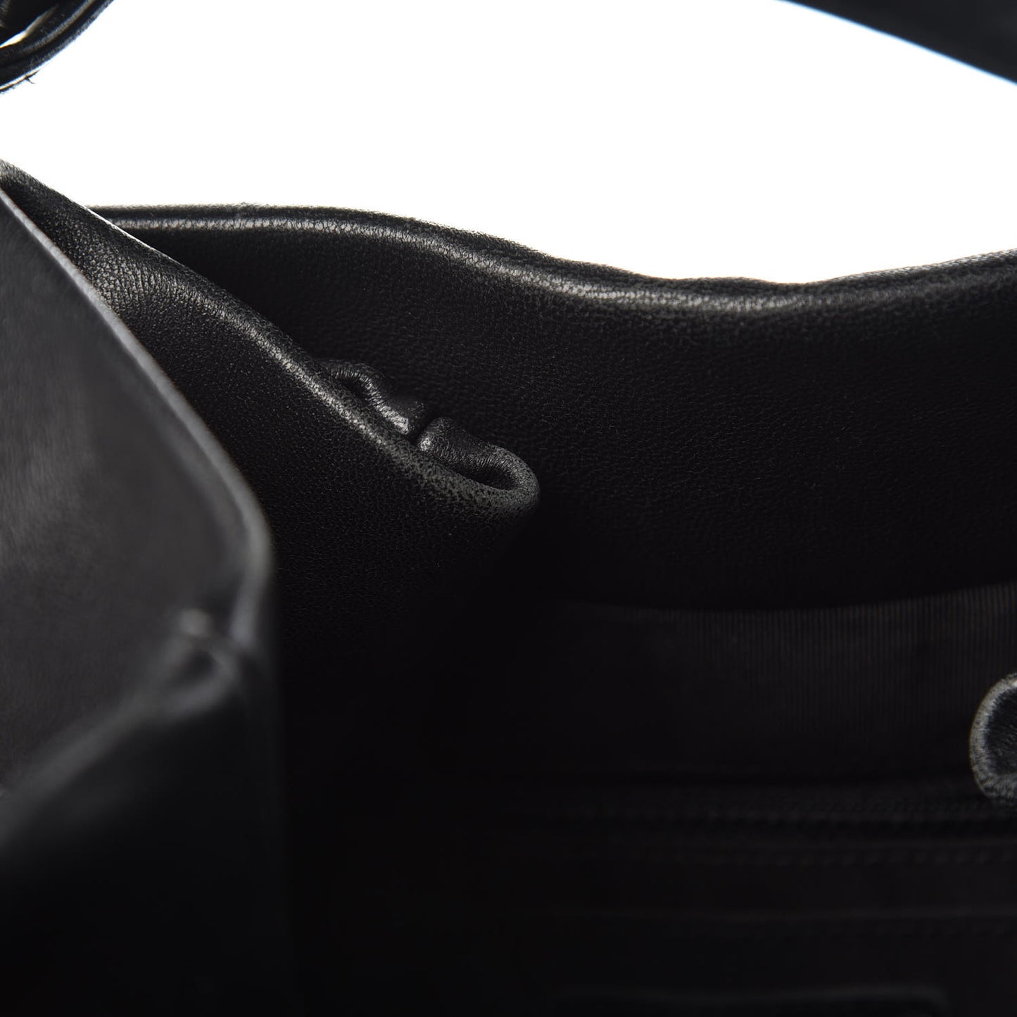 Lambskin Quilted CC Chain Bucket Bag Black