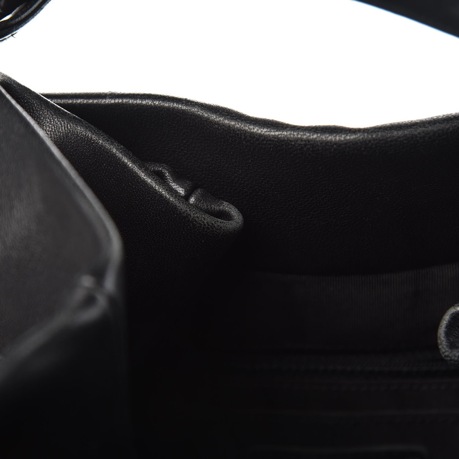 Chanel Lambskin Quilted CC Chain Bucket Bag Black 12 of 14