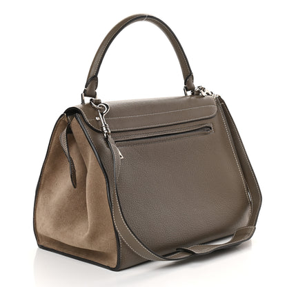 Celine Drummed Calfskin Suede Medium Trapeze Souris 3 of 8